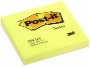 Notes POST-IT neon 76x76mm gul