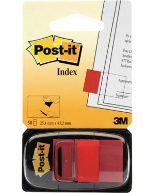 Index POST-IT 25x43mm röd