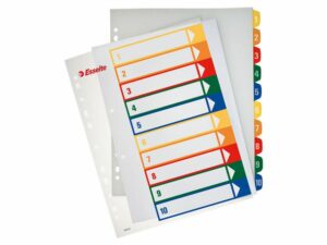 Plastregister ESSELTE PP A4+ 1-10 färger