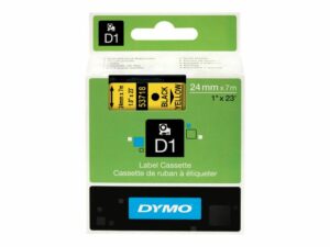 Tape DYMO D1 24mm svart på gul