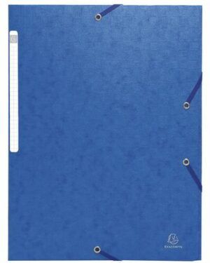 Gummibandsmapp 3-klaff A4 600g blå