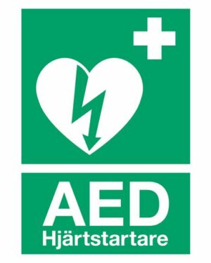 Klisteretikett A5 Hjärtstartare AED