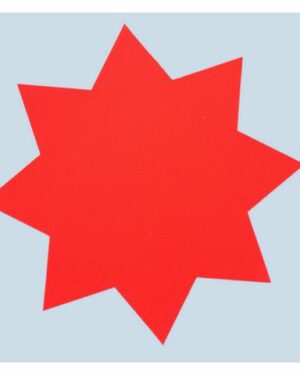 Textkartong stjärna 350mm röd 25/FP