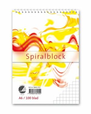 Spiralblock A6 60g 100 blad rutat
