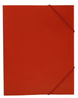 Gummibandsmapp plast 3-klaff A4 röd