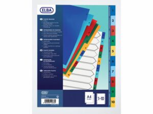 Plastregister ELBA A4 1-10 olika färger