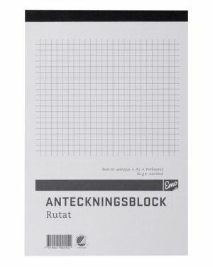 Anteckningsblock A5 100 blad perf rutat