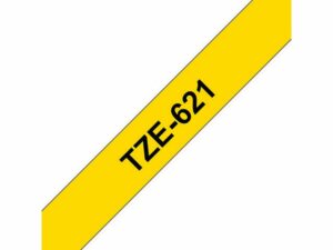 Tape BROTHER TZE621 9mm svart på gul