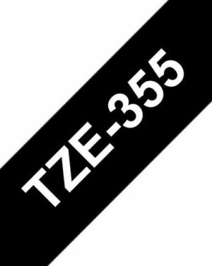 Tape BROTHER TZE355 24mm vit på svart