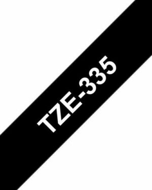 Tape BROTHER TZE335 12mm vit på svart