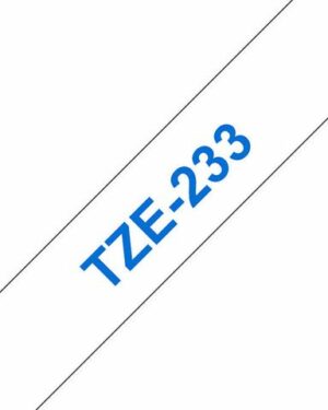 Tape BROTHER TZE233 12mm blå på vit