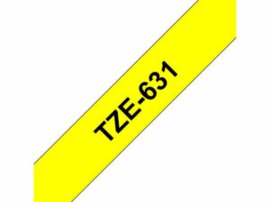 Tape BROTHER TZE631 12mm svart på gul