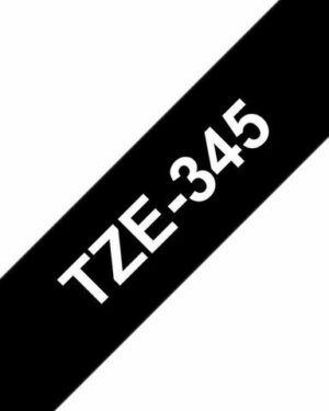 Tape BROTHER TZE345 18mm vit på svart