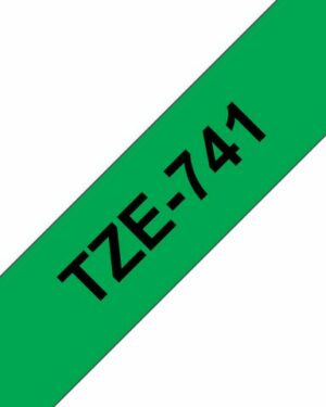 Tape BROTHER TZE741 18mm svart på grön