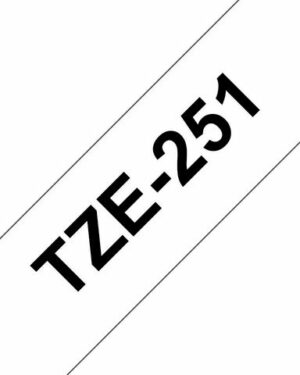 Tape BROTHER TZE251 24mm svart på vit