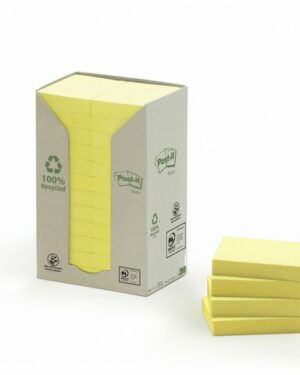 Notes POST-IT 100% recy 38×51 gul 24/FP