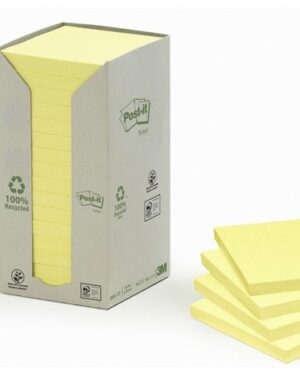 Notes POST-IT 100% recy 76×76 gul 16/FP