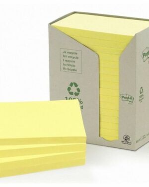Notes POST-IT 100% recy 127×76 gul 16/FP