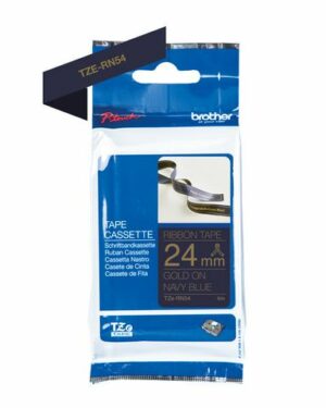 Tape BROTHER TZERN54 24mm guld på m-blå