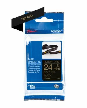 Tape BROTHER TZER354 24mm guld på svart