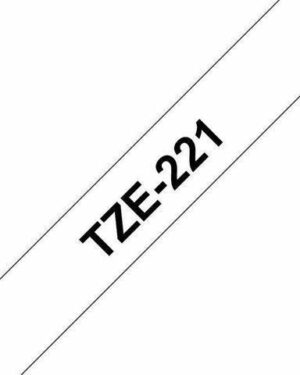 Tape 9mm TZe-221 svart på vit