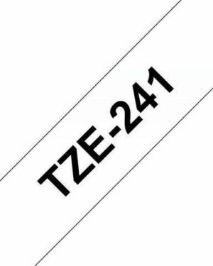 Tape 18mm TZe-241 svart på vit