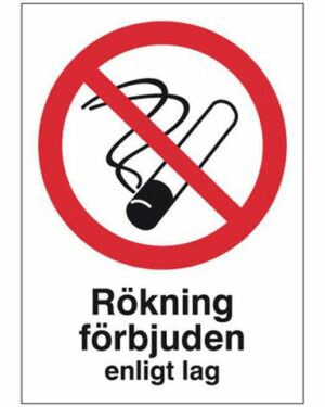 Skylt Rökning Förbjuden A4 Aluminium