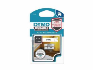 Tape DYMO Durable D1 12mm svart på vit