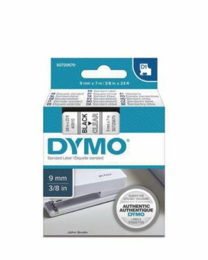 Tape DYMO D1 9mm svart på klar