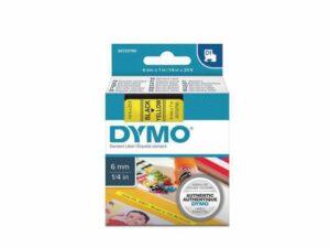 Tape DYMO D1 6mm svart på gul