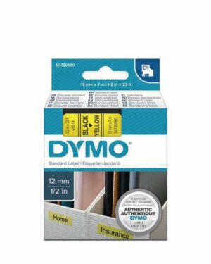 Tape DYMO D1 12mm svart på gul