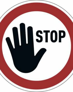 Varseldekal ’STOPP’ avtagbar