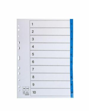 Register plastflik 1-10 blå 10/FP