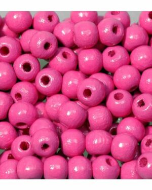 Träpärla 10 mm rosa 200/fp