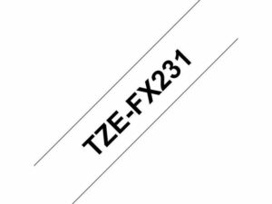 Tape BROTHER TZEFX231 12mm svart på vit