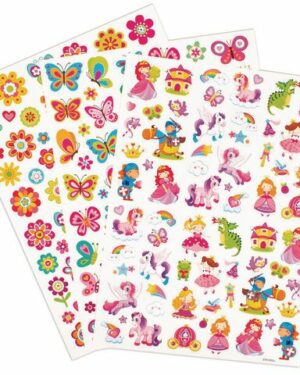 Stickers sagor, fjärilar och blommor