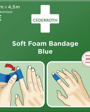 Plåster CEDERROTH SoftFoam 3cmx4,5m blå