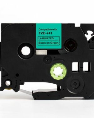 Tape 18mm TZe-741 svart på grön