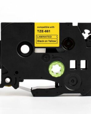 Tape 36mm TZe-661 svart på gul