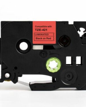 Tape 9mm TZe-421 svart på röd