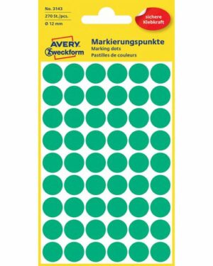 Färgkodningsprick AVERY Ø12mm grön270/FP