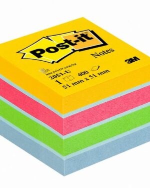Notes POST-IT kub 76x76mm sort. färger