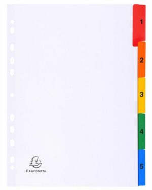 Kartongregister EXACOMPTA 1-5 multifärg