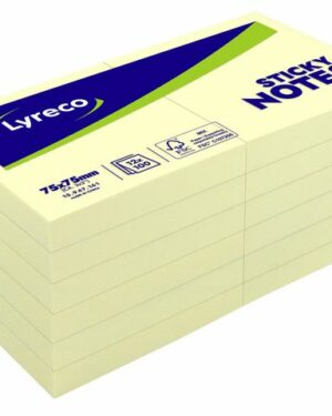 Notes LYRECO standard 75x75mm gul 12/FP