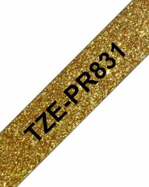 Tape BROTHER TZEPR831 12mm svart på guld