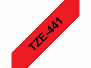 Tape BROTHER TZE441 18mm svart på röd