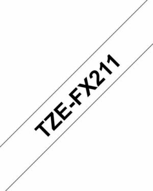Tape BROTHER TZEFX211 6mm svart på vit