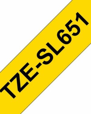 Tape BROTHER TZESL651 24mm Svart på Gul