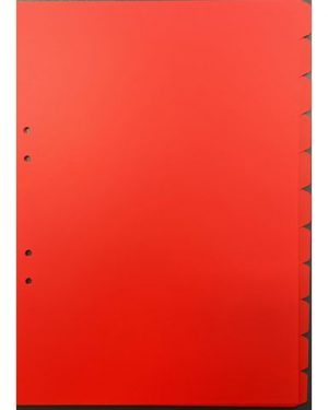 Plastregister A4 PVC 11 flik röd 10/fp