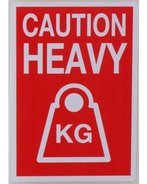 Varningsetikett CAUTION HEAVY 500/rl